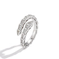 Women's Snake Bone Ring Micro Set Zircon, Full Diamond Sparkly Band, Adjustable Fade Resistant Index Finger Ring Gold Silver